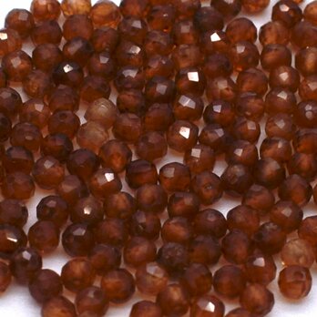 ヘソナイトガーネット 50粒 極小 2mm ベビービーズ 天然石 小粒 マンダリン カラーストーン 1月誕生石 ブラウンの画像