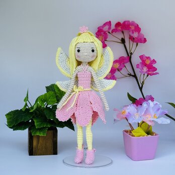 あみぐるみ・ピンクのお花の妖精 flowers fairyの画像
