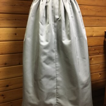 シルバー西陣織帯地ギャザースカート＆ストール  (パープルリボン付き)の画像