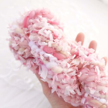 【再販】88g/38m｜満開の桜｜手紡ぎツイードヤーンの画像