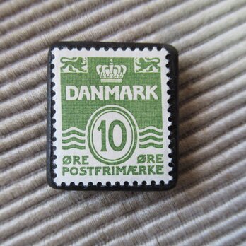 デンマーク　切手ブローチ9652の画像