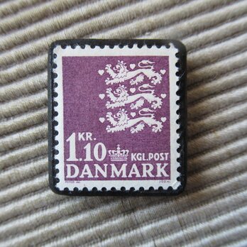 デンマーク　切手ブローチ9656の画像