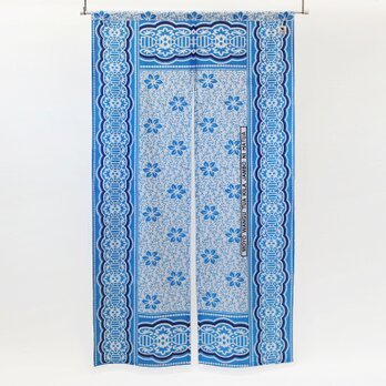 カンガの暖簾（のれん）フラワー 模様替え おしゃれ ドア キッチン 綿 室内 野外 アフリカ布の画像