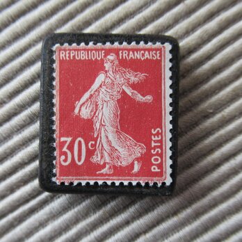 フランス　切手ブローチ9666の画像
