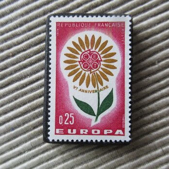 フランス　切手ブローチ 9668の画像