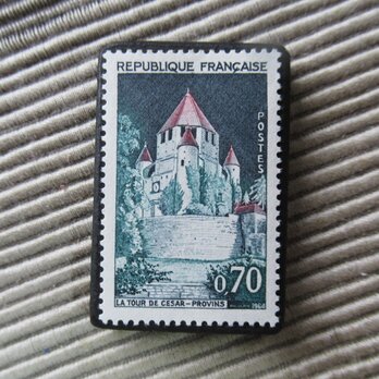 フランス　切手ブローチ 9671の画像