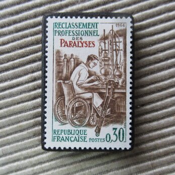 フランス　切手ブローチ 9672の画像