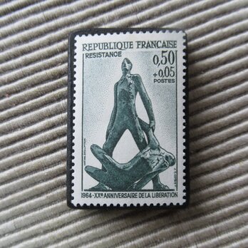 フランス　切手ブローチ 9673の画像