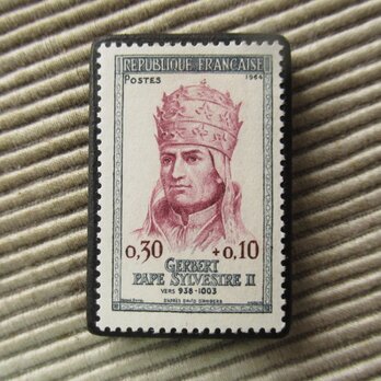 フランス　切手ブローチ 9681の画像