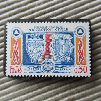フランス　切手ブローチ 9693の画像