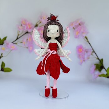 あみぐるみ・赤い妖精 flowers fairyの画像