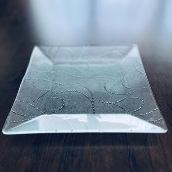 昭和のレトロガラス【スイトピー】大皿の画像