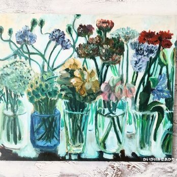 原画「窓辺の花瓶」F8・油彩画の画像