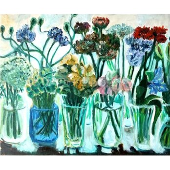 原画「窓辺の花瓶」F8・油彩画の画像