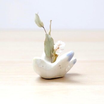 小さなカモメの花挿しオブジェ １ ＊ ドライフラワー付き