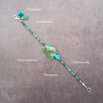 【RP】Chrysocolla × Chrysophrase Bracelet／クリソコラ×クリソプレーズ ブレスレットの画像