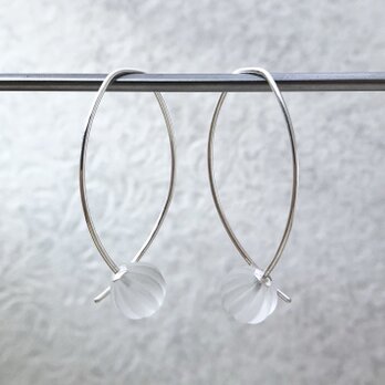 frosty quartz hook earrings 白水晶フックピアス （両耳）の画像