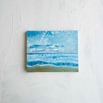 原画「朝の海３」F3・油彩画の画像