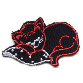 ドイツ アップリケワッペン お眠り猫ちゃん W-1005 縫製タイプ キャット ねこ 猫 ヴィンテージ レトロの画像