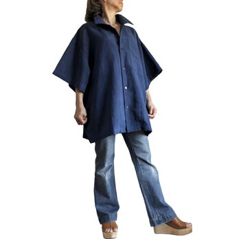 ジョムトン手織り綿のルーズシャツ七分袖（BFS-191-03）の画像