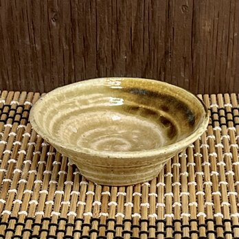 陶器 豆皿単品　ビードロ＋こげ茶（還元焼成）【240503】の画像