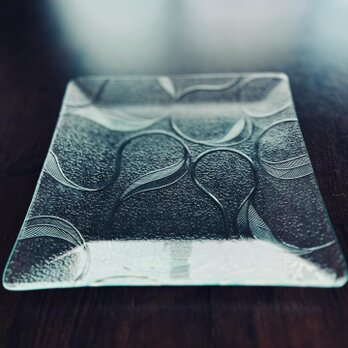 昭和のレトロガラス【つた】大皿の画像