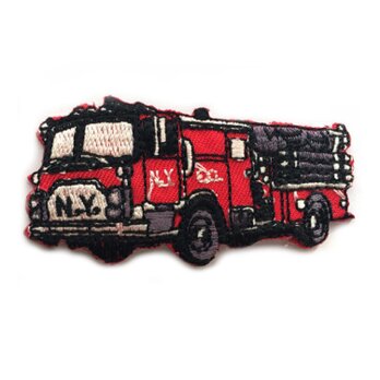 アップリケワッペン 消防車 はしご車　消防署　消防士　 W-1023 働く車 消防士 くるま 入園 入学の画像