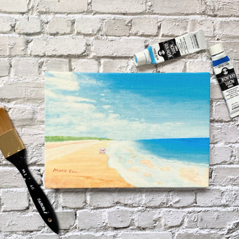 海の絵 『More fun』キャンバス プリント  海 空 名言 絵 絵画 風景画 アクリル アート パネルの画像