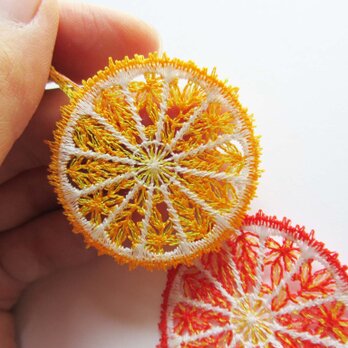 刺繍オーナメント・柑橘トリオの画像