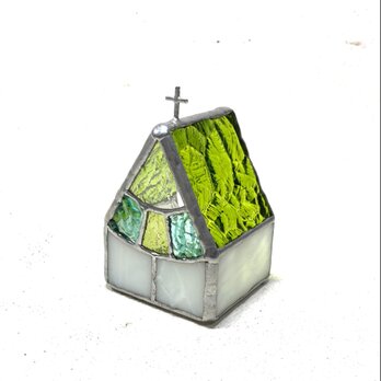『爽やかなイエローグリーン教会』LED専用キャンドルホルダーの画像
