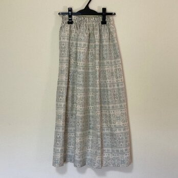 着物リメイク Ｐ２ 大島  ギャザースカート  シルク 古布正絹 着物スカートの画像