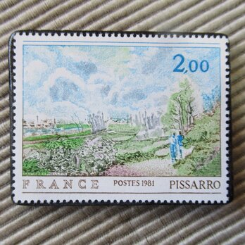 フランス　美術　切手ブローチ9703の画像