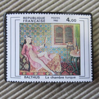 フランス　美術　切手ブローチ9704の画像