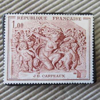 フランス　美術　切手ブローチ9706の画像