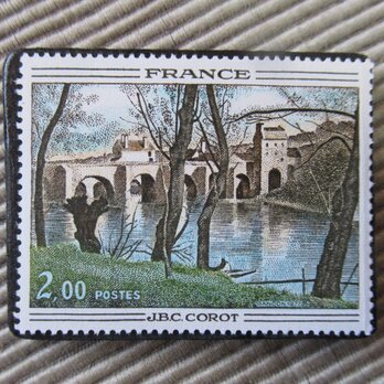 フランス　美術　切手ブローチ9707の画像