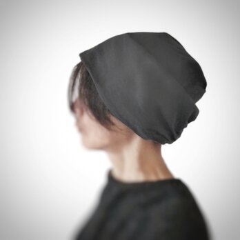 ターバンな帽子　黒リバーシブルB　送料無料の画像