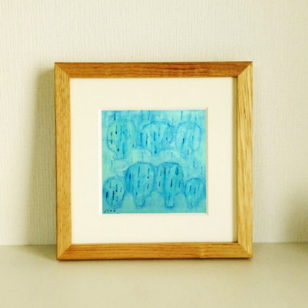 原画「霧けぶる森」 ※木製額縁入り　(18×18㎝フレーム）の画像