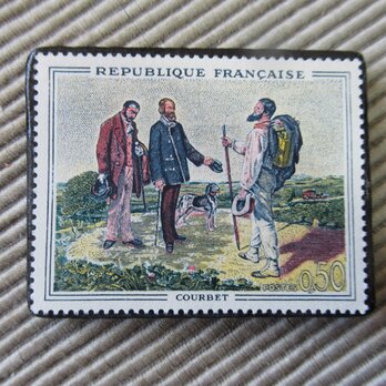 フランス　美術　切手ブローチ9713の画像