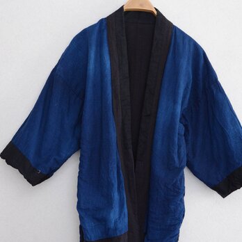 野良着 藍染 木綿 着物 古布 縞模様 ジャパンヴィンテージ リメイク素材の画像