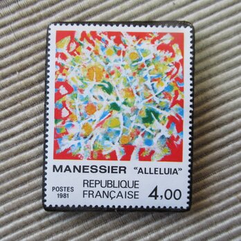 フランス　美術　切手ブローチ9725の画像