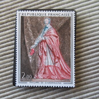 フランス　美術　切手ブローチ9727の画像