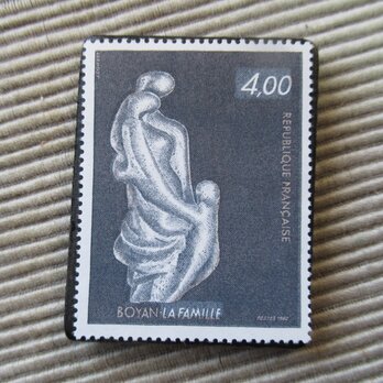 フランス　美術　切手ブローチ9730の画像
