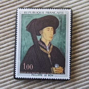 フランス　美術　切手ブローチ9733の画像