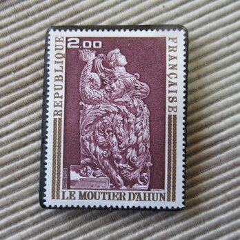 フランス　美術　切手ブローチ9734の画像