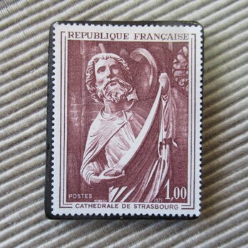 フランス　美術　切手ブローチ9741の画像