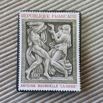 フランス　美術　切手ブローチ9742の画像