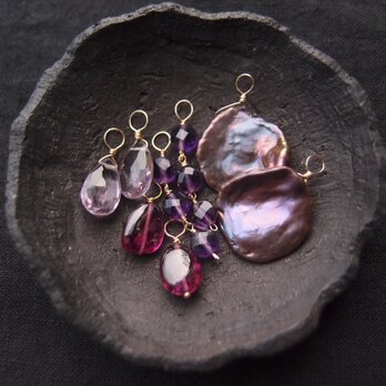 Charm Assortment／Earring & Necklace【Purple】チャームセットの画像