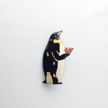 花よりお酒 皇帝ペンギン 漆ブローチの画像