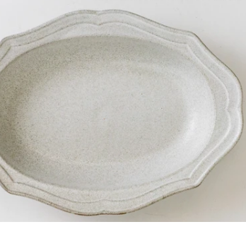 【大特価】【新品】 洋風波紋灰被り６寸菓子皿 　2枚セット　サイズ：約17.9×12.3×H2.0cm／重量：約191gの画像