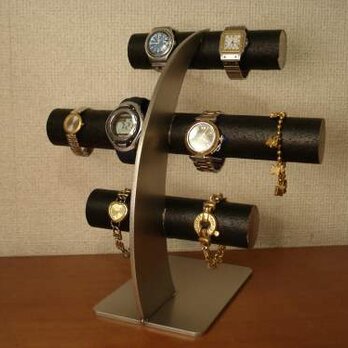 腕時計スタンド　ウオッチスタンド　時計スタンド　ブラック8本掛け腕時計スタンド　ak-designの画像